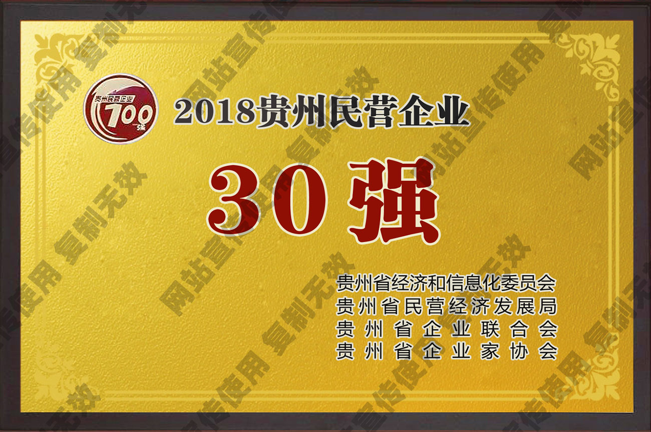 2018貴州民營企業30強
